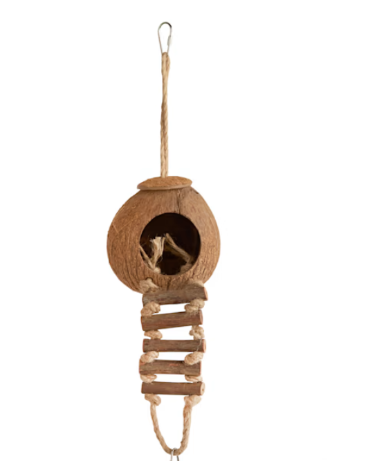 You & Me Coconut Hideaway Chewing Bird Toy, Small
