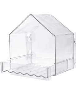 Nature's Way Clear View Plastic Window Bird Feeder 2 Cup Capacity 6.5", Clear, 5" L X 8.25" W X 7.125" H